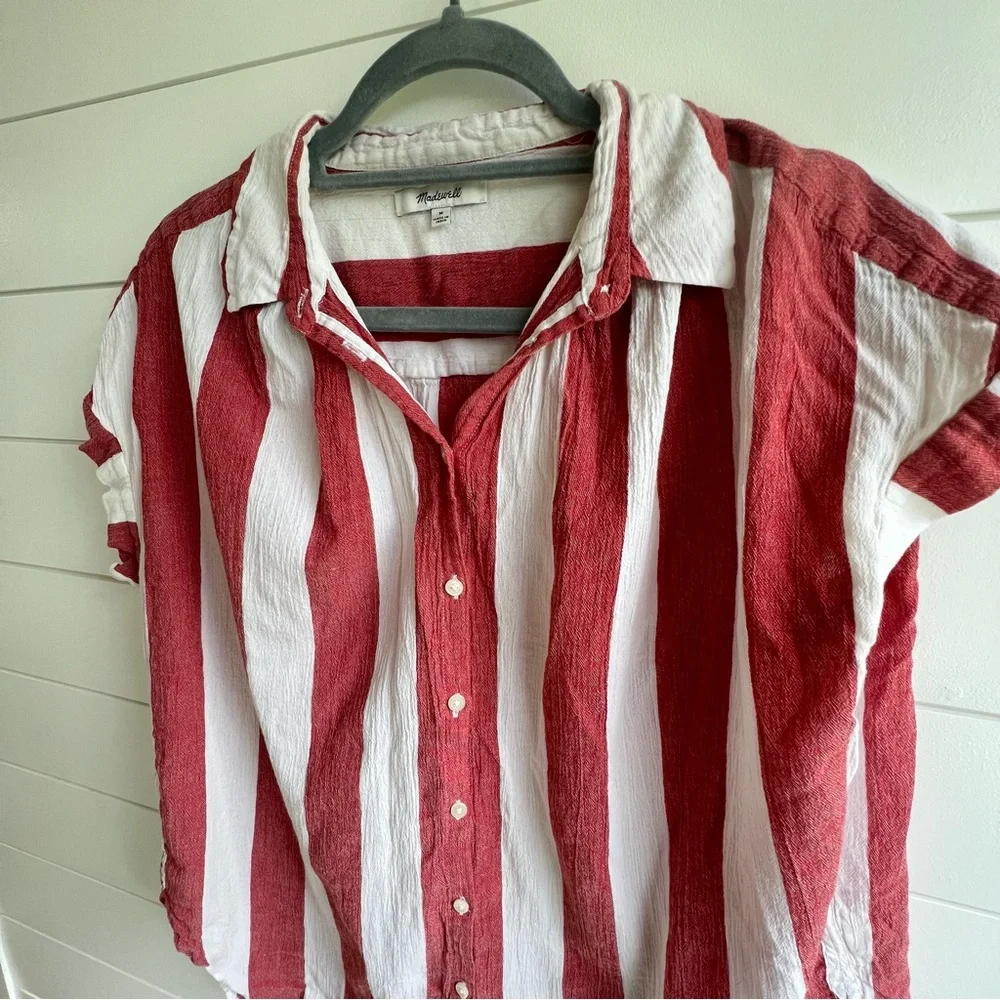 Madewell Central Tunic Shirt in Cara Stripe-med - Picture 4 of 9